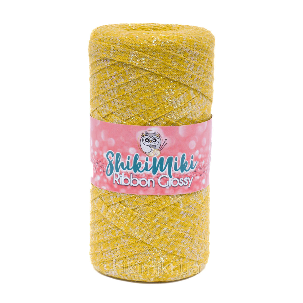 Трикотажний плоский шнур Ribbon Glossy, колір Жовтий, фото 1