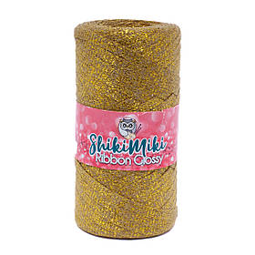 Трикотажний плоский шнур Ribbon Glossy, колір Золота карамель