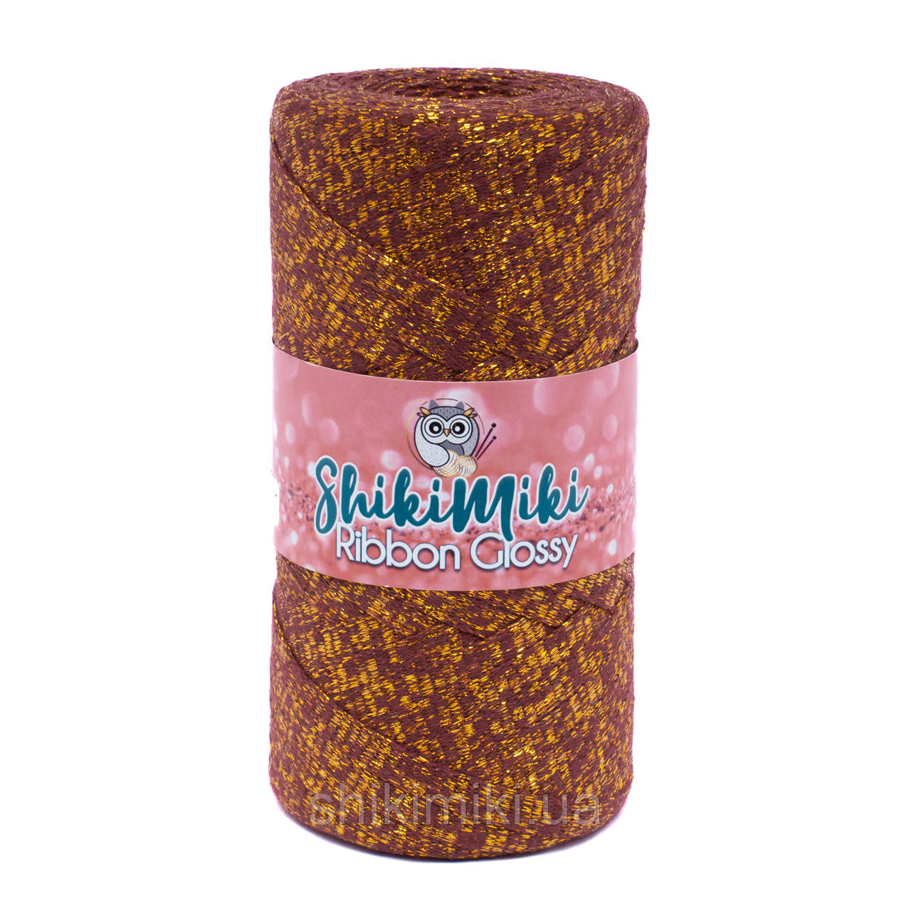 Трикотажний плоский шнур Ribbon Glossy, колір Бордовий, фото 1