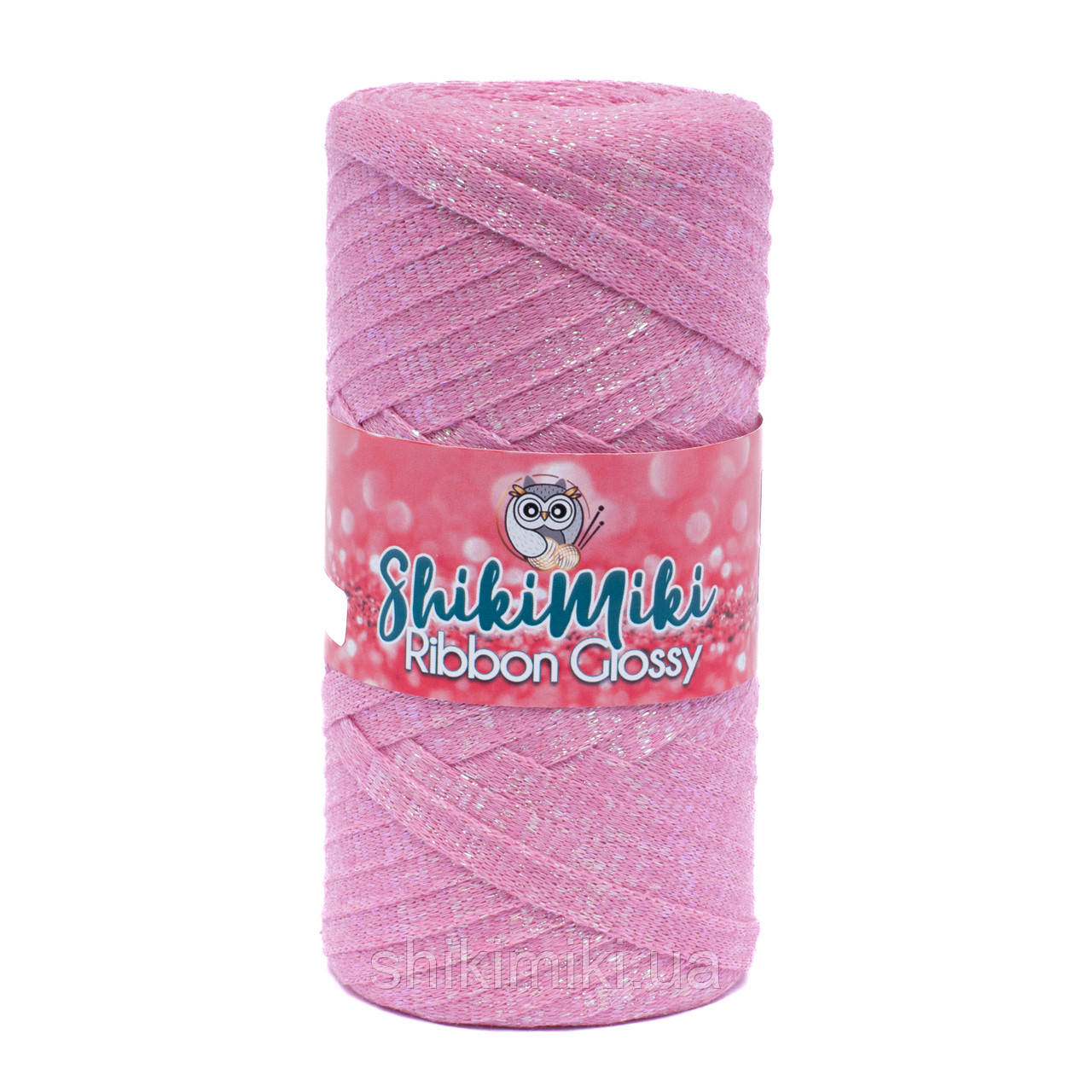 Трикотажний плоский шнур Ribbon Glossy, колір Рожевий