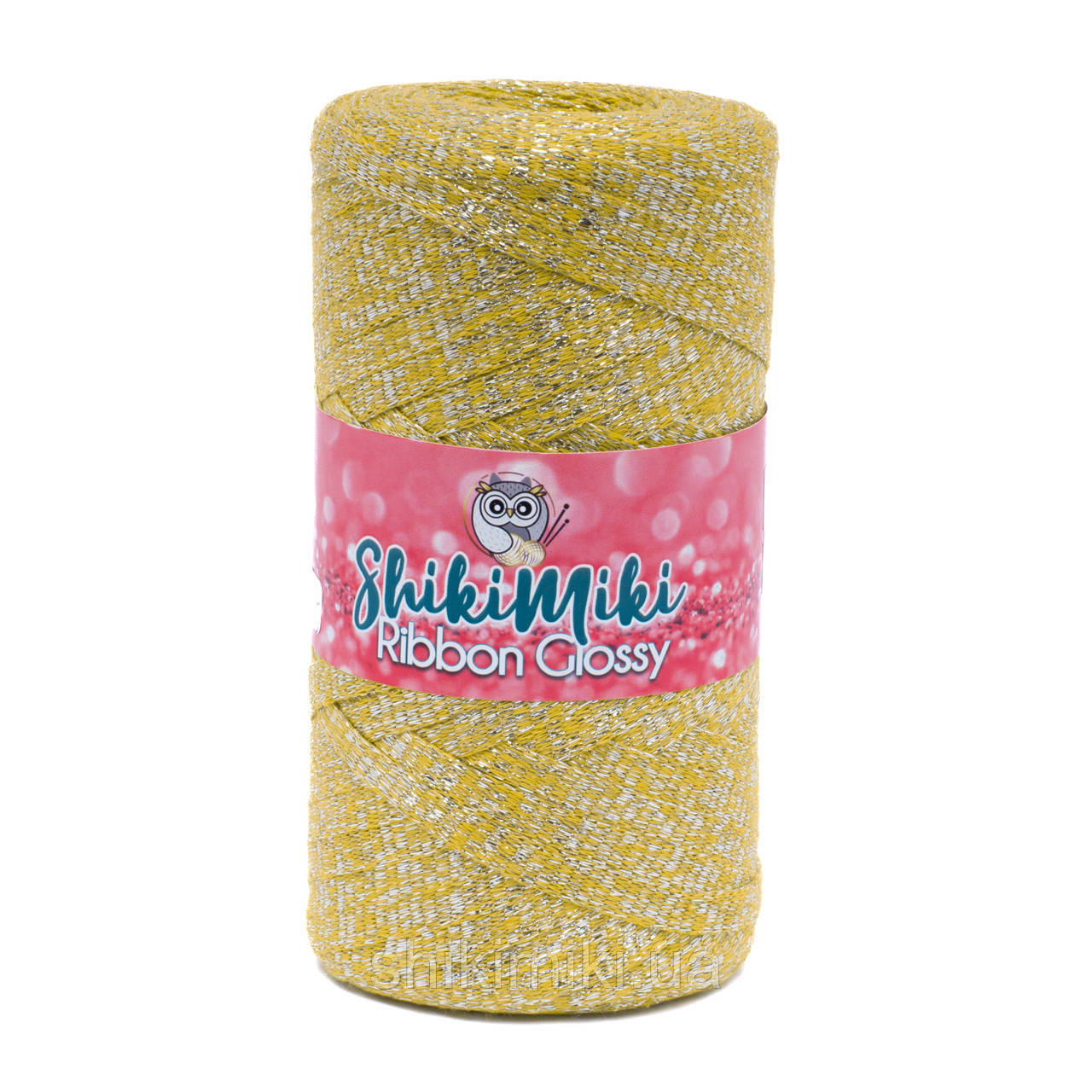 Трикотажний плоский шнур Ribbon Glossy, колір Світле золото