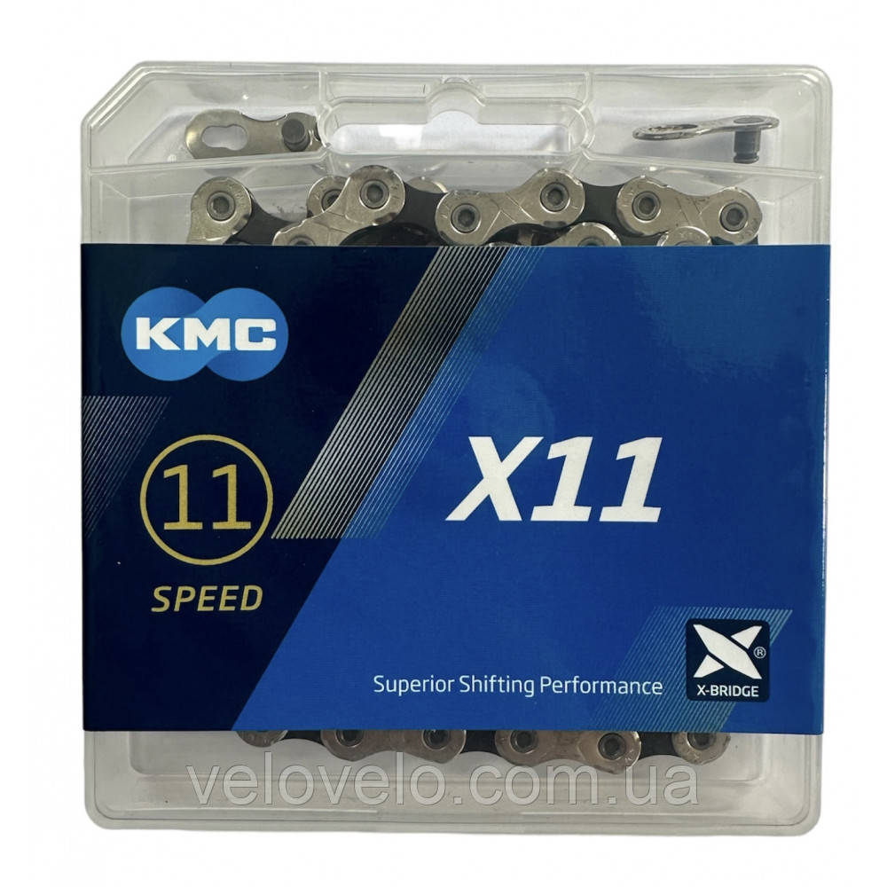 Ланцюг KMC X11 Silver/Black 1/2 X 11/128 114 ланок з замком в боксі