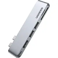 USB-хаб Ugreen CM380 6-in-2 USB-C Hub for MacBook Pro/Air Gray (80856)