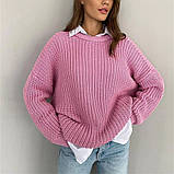 Светр жіночий в'язаний рожевий M, фото 2
