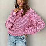 Светр жіночий в'язаний рожевий M, фото 3