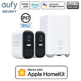 Вуличні IP-Камери EufyCam S220 (EufyCam 2C Pro) Apple HomeKit Комплект (Хаб+2камери) Smart WiFi IP Camera 2K