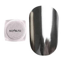 Пудра для ногтей Komilfo Mirror Powder No001 серебро, 5 г