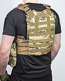 Жилет тактичний плитоноска MOLLE мультикам військова армійська, фото 4