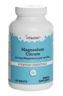 Vitacost Magnesium Citrate магнію цитрат 400 мг на порцію (200 мг у таблетці), 120 таблеток. До 10/2027