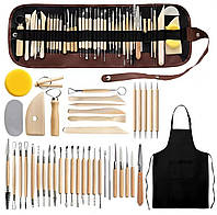 Набір інструментів для роботи з полімерною глиною 42шт Інструменти для ліплення з глини Ручний інструмент глина