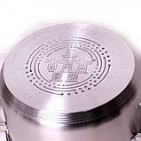 Каструля Kamille 4 л. з нержавіючої сталі з кришкою та порожнистими ручками KM-5620S, фото 3