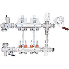 Колектор для теплої підлоги ICMA 4 контури з витратомірами 1"/3/4" K0111 A1K013APJ06