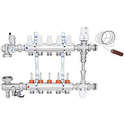 Колектор для теплої підлоги ICMA 5 контурів з витратомірами 1"/3/4" K0111 A1K013APQ06