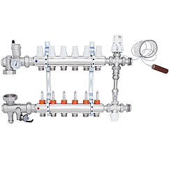 Колектор для теплої підлоги ICMA 6 контурів з витратомірами 1"/3/4" K0111 A1K013APK06