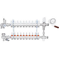 Коллектор для теплого пола ICMA 10 контуров с расходомерами 1"/3/4" K0111 A1K013APM06