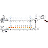 Коллектор для теплого пола ICMA 12 контуров с расходомерами 1"/3/4" K0111 A1K013APU06