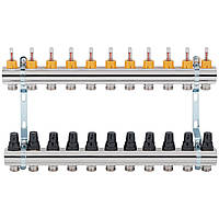 Коллектор для теплого пола SANDI FORTE 11 контуров с расходомерами 1"/3/4" SF001W11