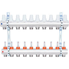 Колектор для теплої підлоги ICMA 10 контурів з витратомірами 1"/3/4" K013 87K013PM06