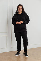 Костюм жіночий трикотажний спортивний чорний двонитка великого розміру 48