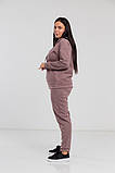 Костюм жіночий м'який бежевий замшевий з капюшоном великого розміру 50, фото 5