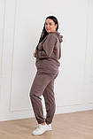 Костюм жіночий трикотажний осінній коричневий двонитка великого розміру 48, фото 2