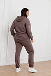 Костюм жіночий трикотажний осінній коричневий двонитка великого розміру 48, фото 3