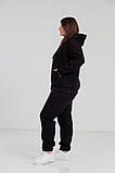 Костюм жіночий спортивний теплий чорний на блискавці великого розміру 48, фото 4