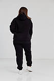 Костюм жіночий спортивний теплий чорний на блискавці великого розміру 48, фото 5
