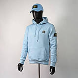 Чоловіча кофта худі Stone Island CK6614 блакитна, фото 5