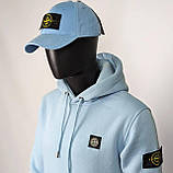 Чоловіча кофта худі Stone Island CK6614 блакитна, фото 6