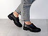 Шкіряні чорні туфлі жіночі стильні на шнурівці 39р, фото 5