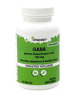 Vitacost GABA ГАМК гамма аминомасляная кислота 750 мг 90 таблеток