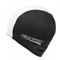 Шапка для плавання POLYESTER CAP 5765 Aqua Speed 091-57 чорний, білий, OSFM, World-of-Toys