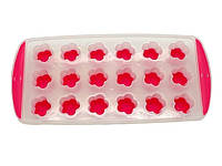 Форма емкость для заморозки кубиков льда пластиковая Цветок 24*12 cm H 2,5 cm FORKOPT