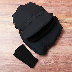 Муфта рукавички роздільні, на коляску / санки, з кишенею, універсальна, для рук, (чорний матовий)