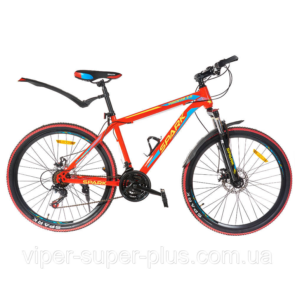Велосипед SPARK FORESTER 2.0 колеса — 26", сталева рама — 17" Червоний Шимано перемиканнями Зібран на 80%