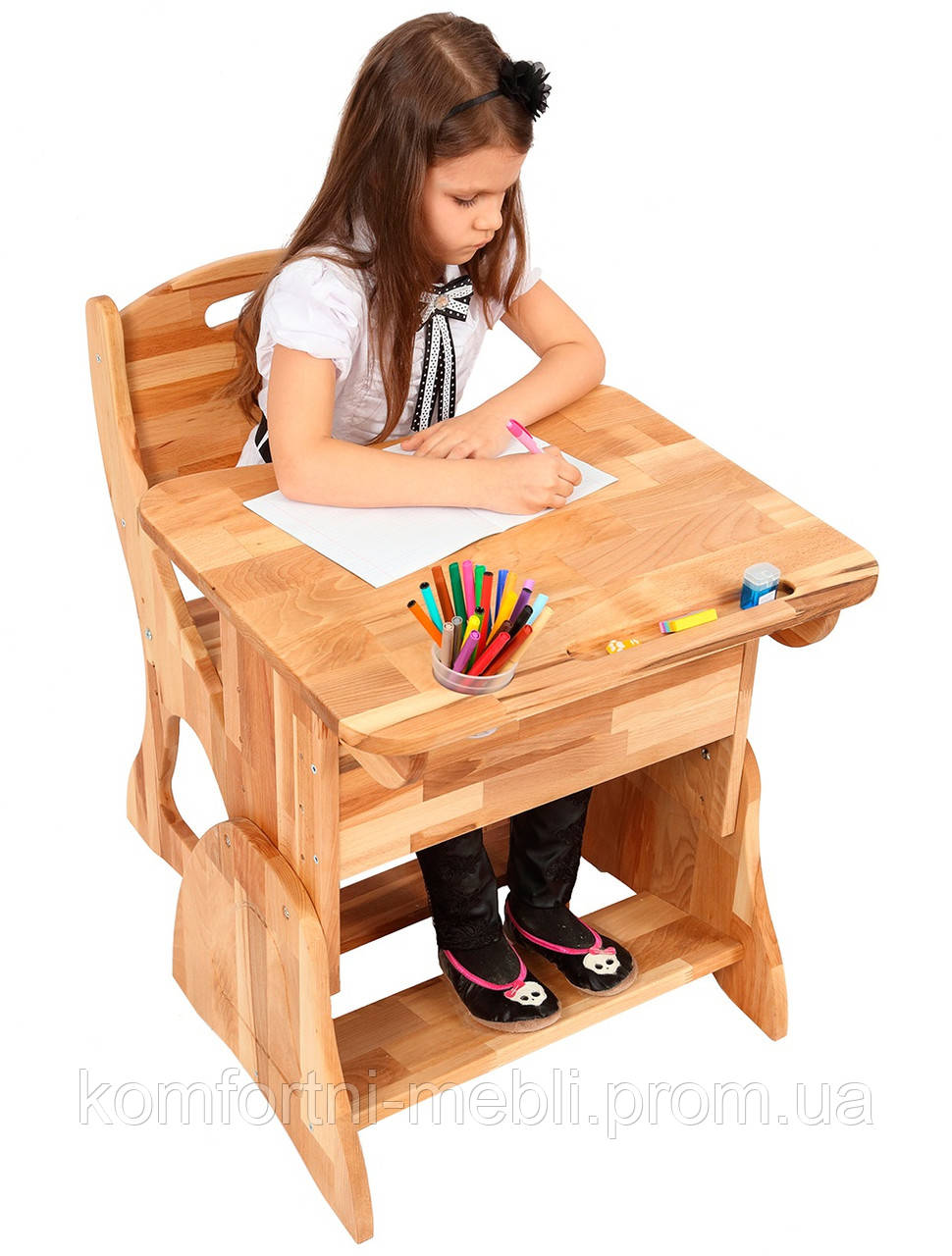 Детская мебель растишка. Парта растишка с ящиком и стул. р 160-1 + С300 - фото 3 - id-p340833181