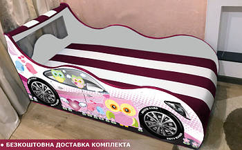 Ліжко машина Совушки Hipe Drive комплект, дитяче ліжко авто з вбудованим матрацом Спорт