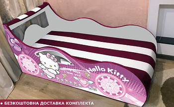 Ліжко машина Кітті Hipe Drive комплект, дитяче ліжко авто з вбудованим матрацом Спорт