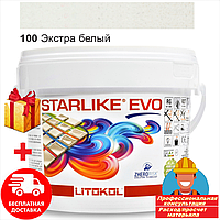 Затирка фуга для швов плитки эпоксидная двухкомпонентная Litokol Starlike® EVO 100 (Экстра белый) 2,5кг