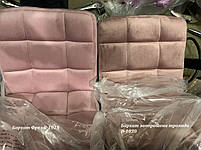 Крісло Augusto-Arm 4-BK-BASE фрез В-1025 велюр з чорними підлокітниками, на чорній квадратній опорі, фото 8