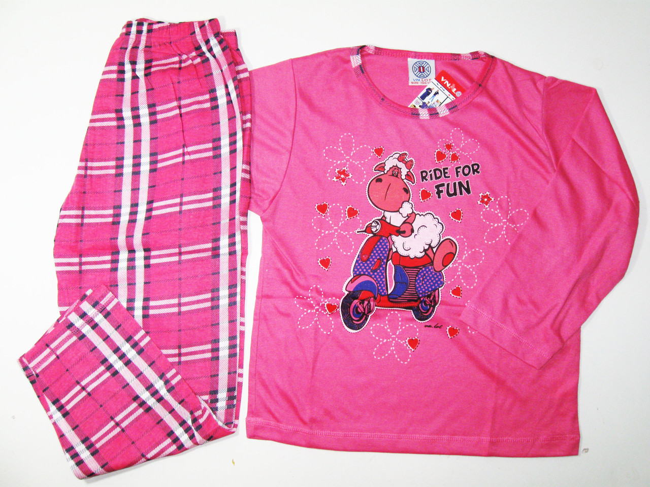 Пижама для девочек трикотажная, размеры 98/104-134/140, арт. 698 - фото 2 - id-p340823417
