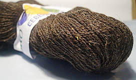 Нитки пряжа для в'язання чиста вовна Северяночка  СІРО - КОРИЧНЕВИЙ