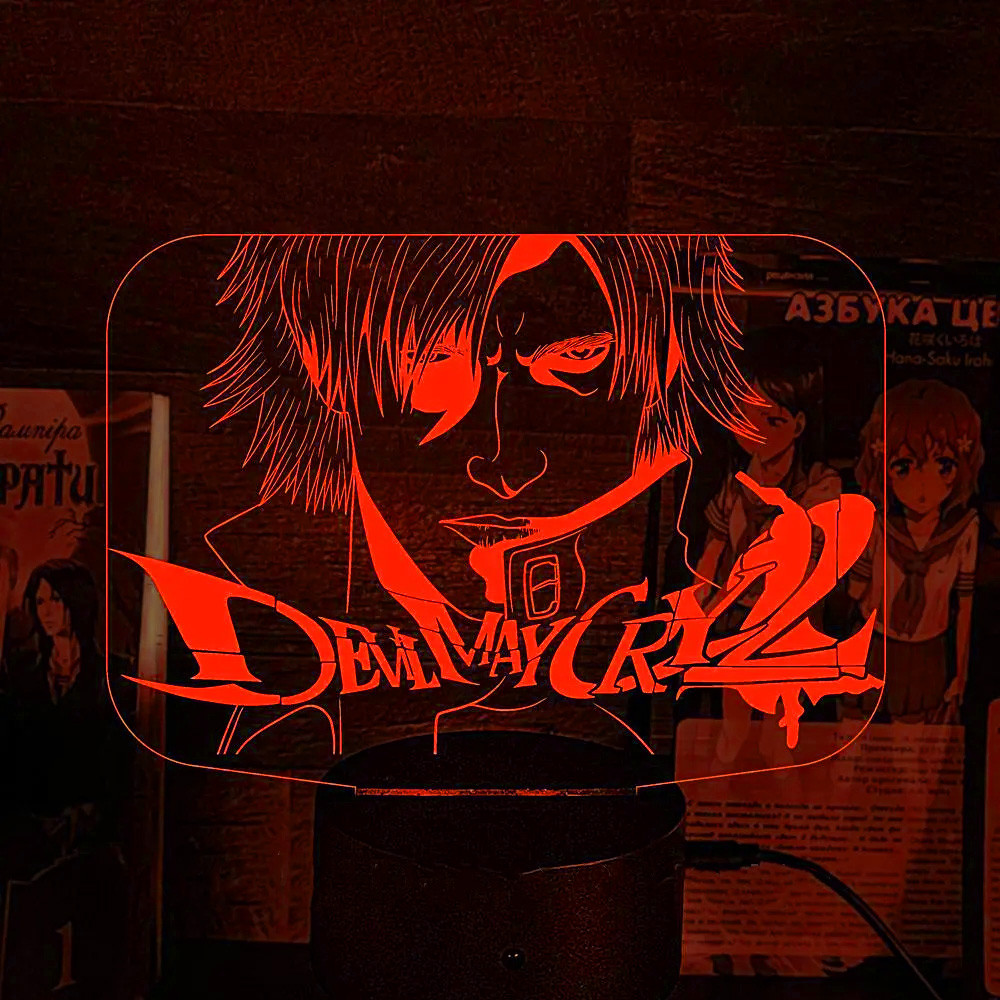 Акриловий світильник-нічник Devil May Cry 4 червоний tty-n002006