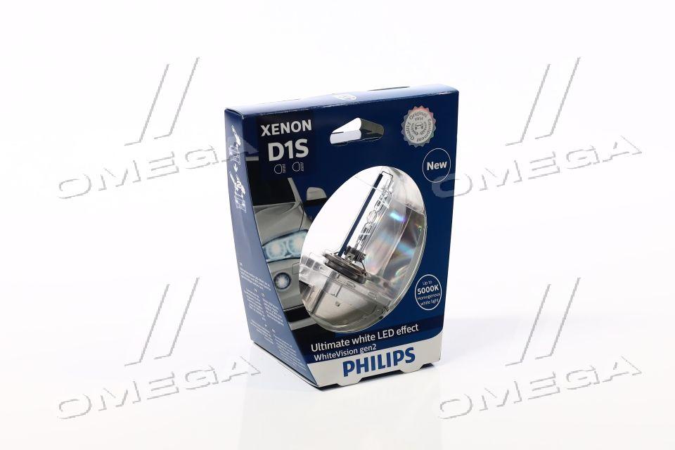 Лампа ксенонова D1S 85V 35W P32d-3 WhiteVision gen2 5000K (вир-во Philips) 85415WHV2S1 UA51