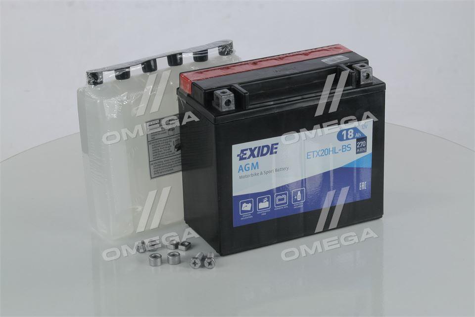 Акумулятор 18Ah-12v Exide AGM (ETX20HL-BS) (175х87х155) R, EN270 ETX20HL-BS UA51