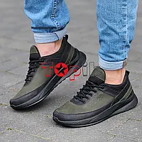 Кроссовки мужские кожаные хаки качественные Кросівки чоловічі шкіряні хакі якісні (Код: М3165)