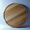 Дошка для подачі страв кругла на 3 секції двостороння з ясеня, фото 2