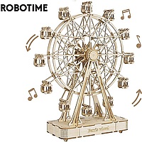 Деревянный 3Д пазл DIY ROBOTIME TGN01 Rolife Колесо обозрения Музыкальная шкатулка 3D