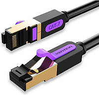 Интернет-кабель Vention Cat7 гигабитный LAN-кабель RJ45 патч-корд 10 Гбит/с 10 м Черный ICDBL